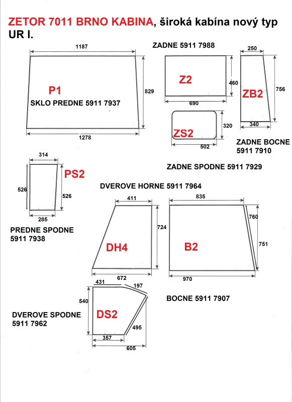 Zadné bočné sklo ZB2