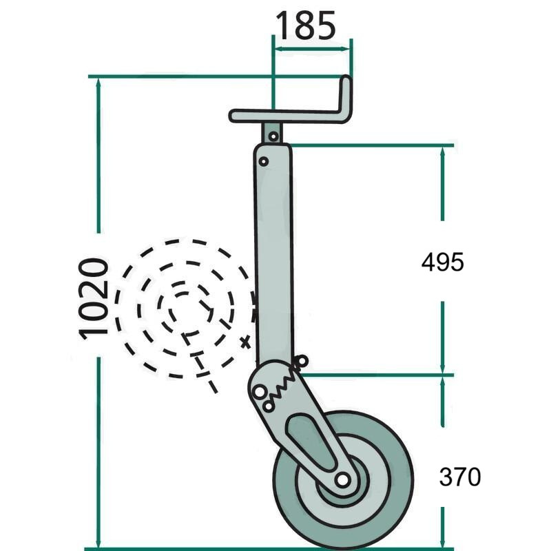 Podporné koleso, 1500 kg nosnosť 1