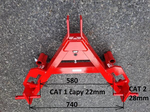 Vidly na zadný záves sklopné, 2 hroty 1100mm