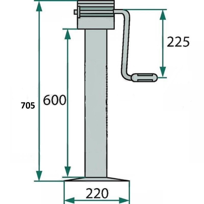 Podporná noha 710mm výška, 5440kg nosnosť , DG707 1